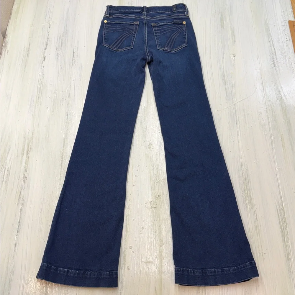 7 For All Mankind Tailorless Slim Illusion Dojo in Indigo Wide Leg Jeans Sz 25 - Picture 11 of 16
